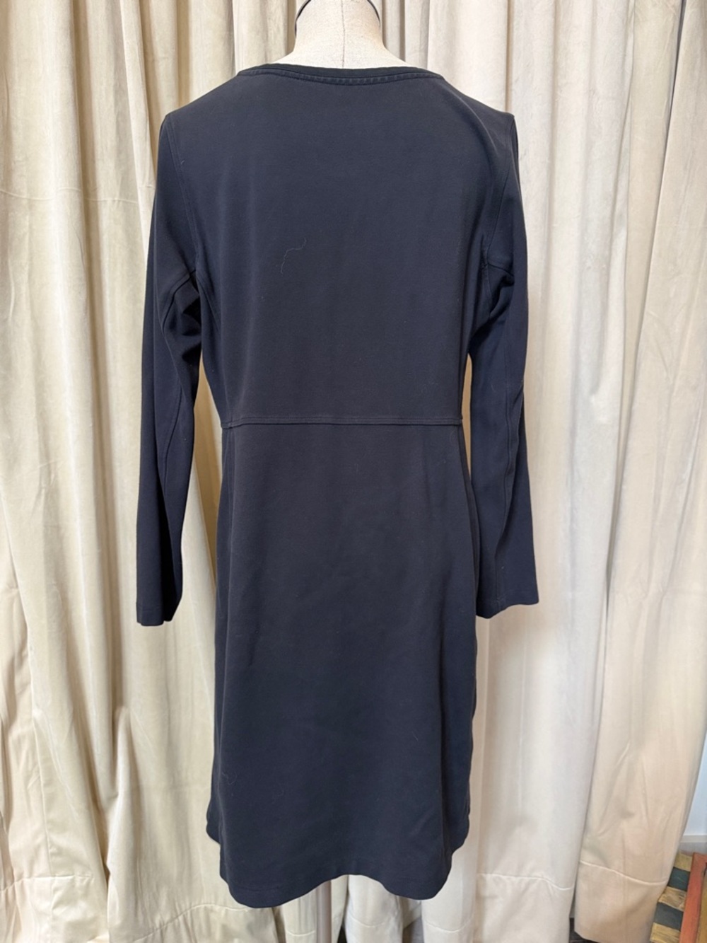 Duluth Trading Co XL Black Long Sleeve Shift Dress all-season, pocket, knit